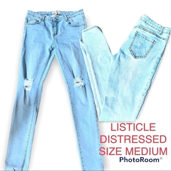 Listicle Distressed Skinny Jeans Light Wash Medium - Picture 1 of 1